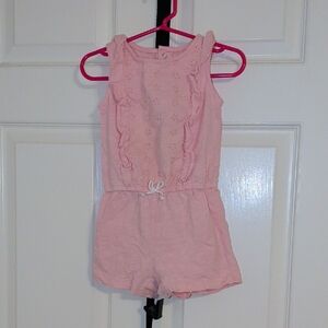 Carter's Light Pink Eyelet Ruffle Romper